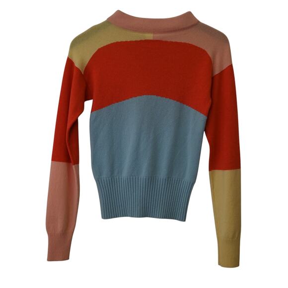Chanel Cashmere Sweater Size 38 US 6 Pink Yellow Orange Blue 2008 Pullover - Picture 5 of 8